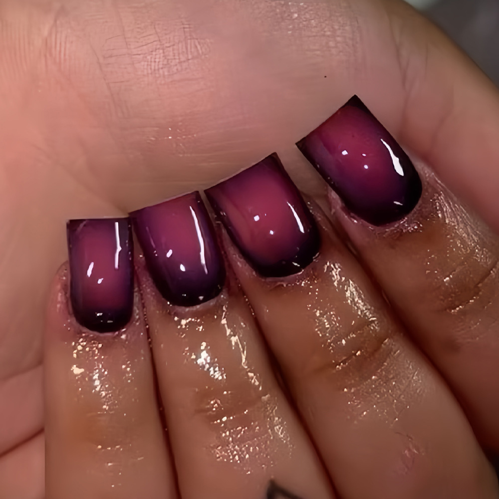 Nail Art Flower - أظافر صناعية قصيرة مربعة الشكل للنساء،