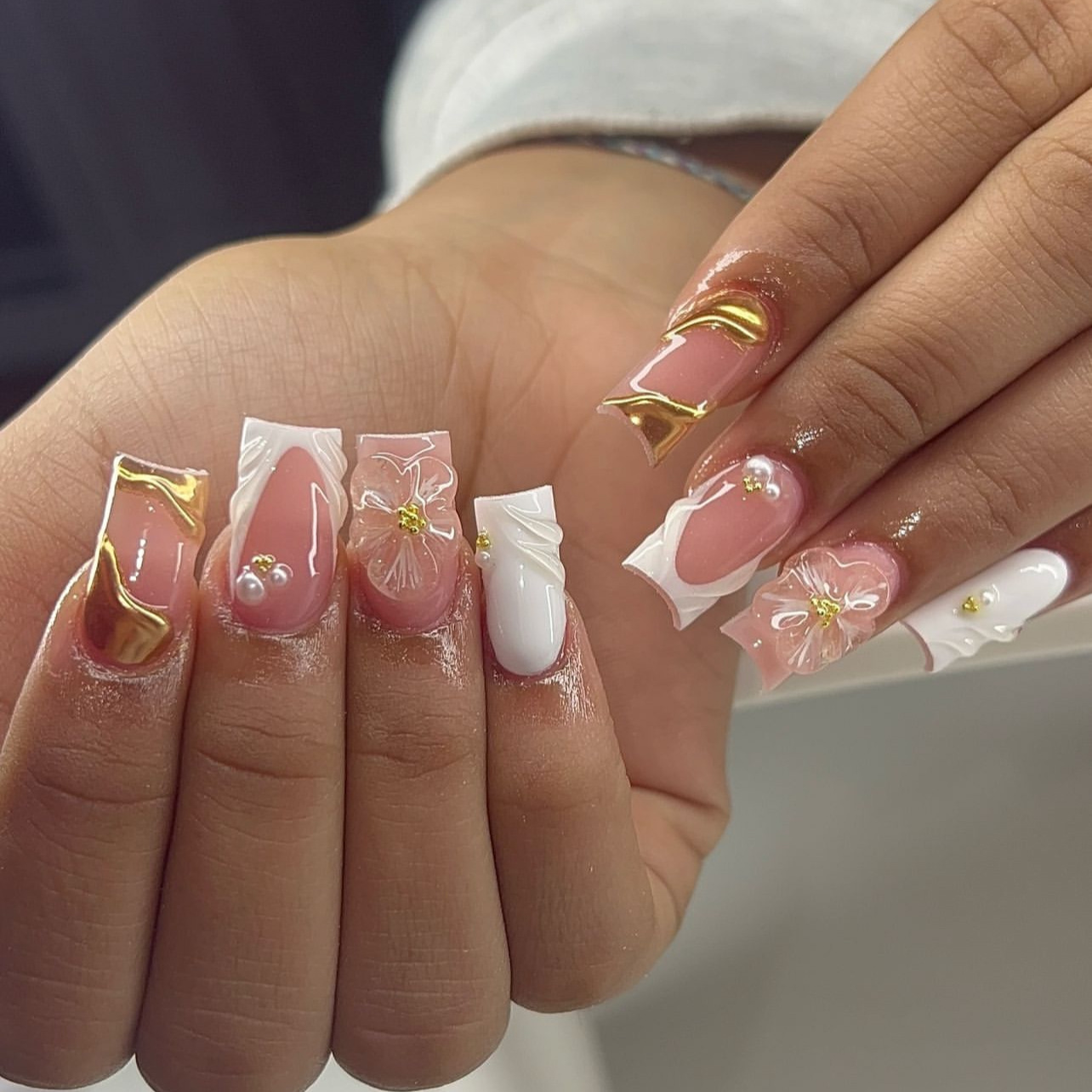 24 قطعة يمكن ارتداؤها مربع الص - مراجعة Nail Art Flower وسعره