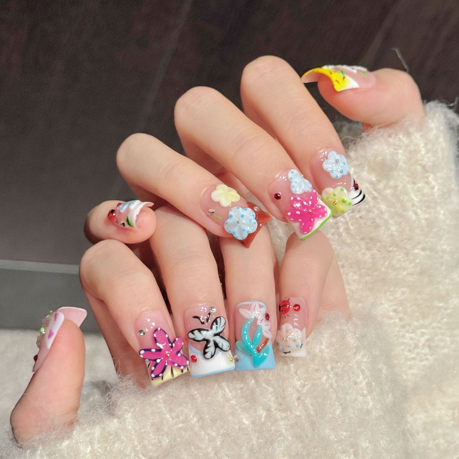 10 قطع من أظافر البط الاصطناعي - مراجعة Nail Art Flower وسعره