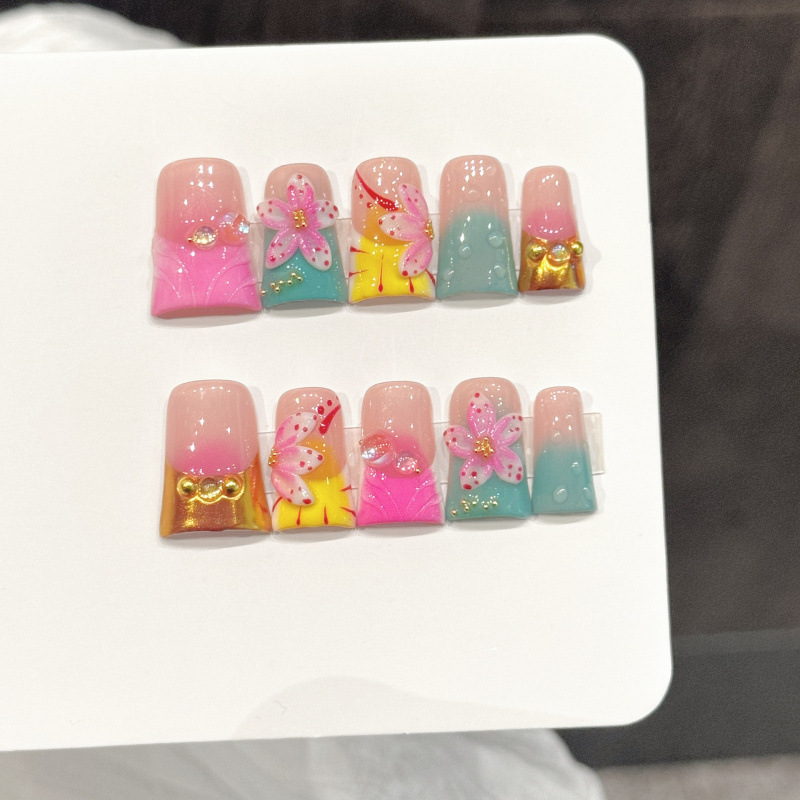 10 قطعة نمط المحيط الأظافر وهم - مراجعة Nail Art Flower وسعره