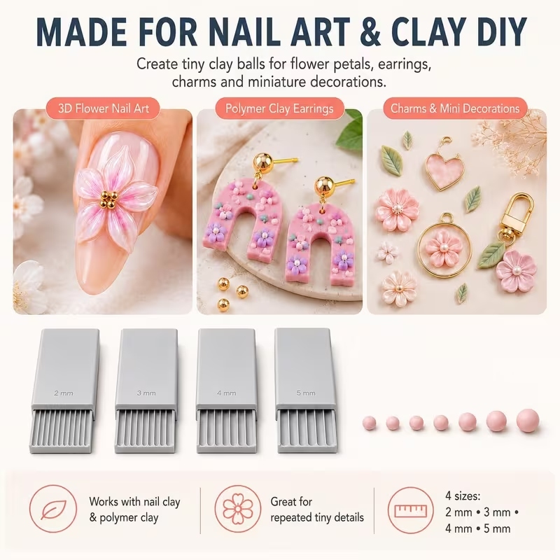 أداة صنع كرات الجل الطينية ثلا - مراجعة Nail Art Flower وسعره