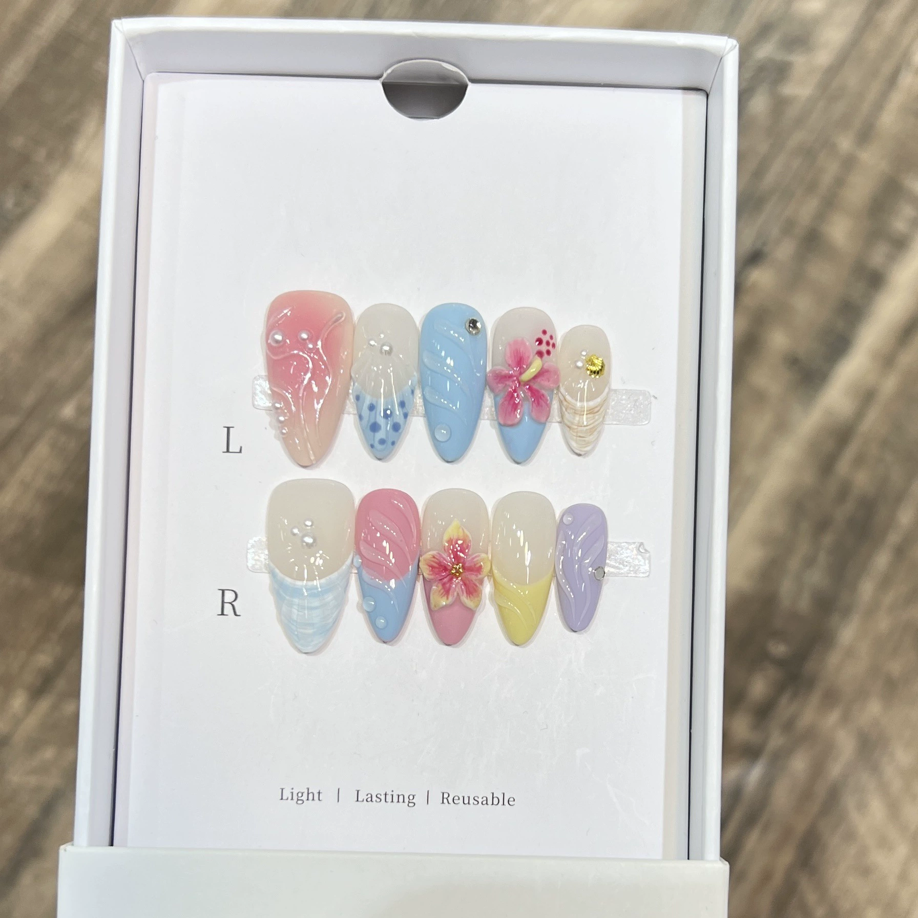 10 قطع من الأظافر الصناعية الن - مراجعة Nail Art Flower وسعره